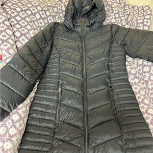 DKNY Charcoal Puffer Coat with Hood